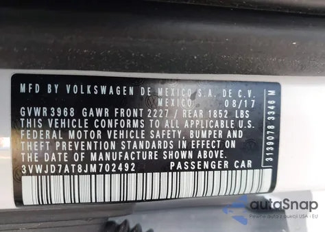 2018 Volkswagen Beetle 2.0T Se from USA, damaged, VIN 3VWJD7AT8JM702492